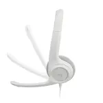 AUDÍFONOS DE COLOR BLANCO LOGITECH DE CABLE USB TIPO-A CON MICROFONO PARA COMPUTADORAS H390